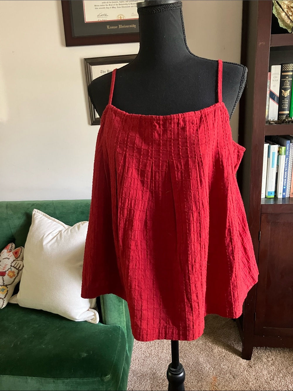 Lou & Grey Red Textured Spaghetti Strap Camisole